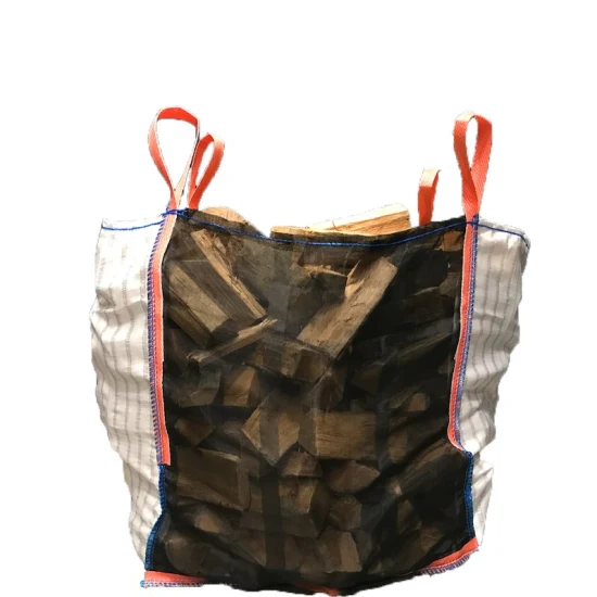 Sacs de sac en vrac FIBC aérés tissés en PP blanc jaune 180kly 120kly pour 40L, 60L, 80L, 1000L, 1500L d'emballage de bois de chauffage