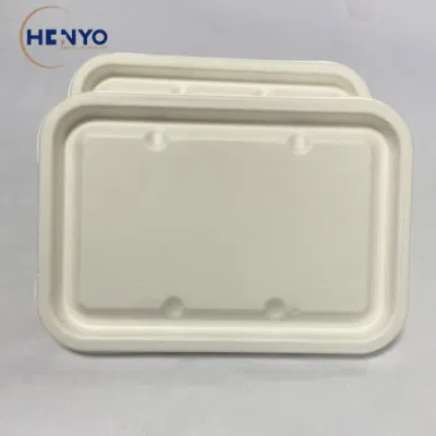 Boîte à repas carrée biodégradable jetable de boîte à lunch de la vaisselle 750ml de bagasse