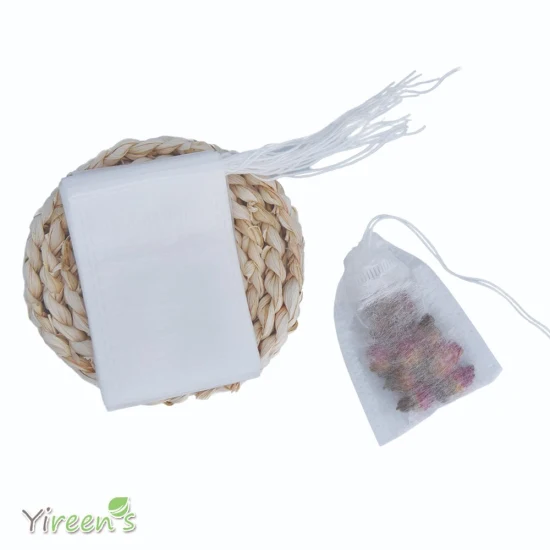 Les sachets de thé de filtre de café de cordons de textile tissé ultrasonique compostable de PLA non 100 x 120mm