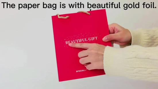 Sac cadeau d'achats d'impression de papier cosmétique personnalisé de haute qualité