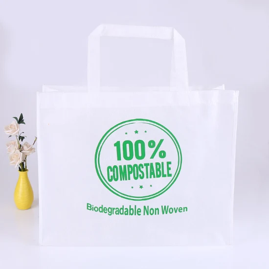 PLA tissé non tissé Shopping sacs compostables Shopper tissé sac magasin tissu non tissé sac à provisions